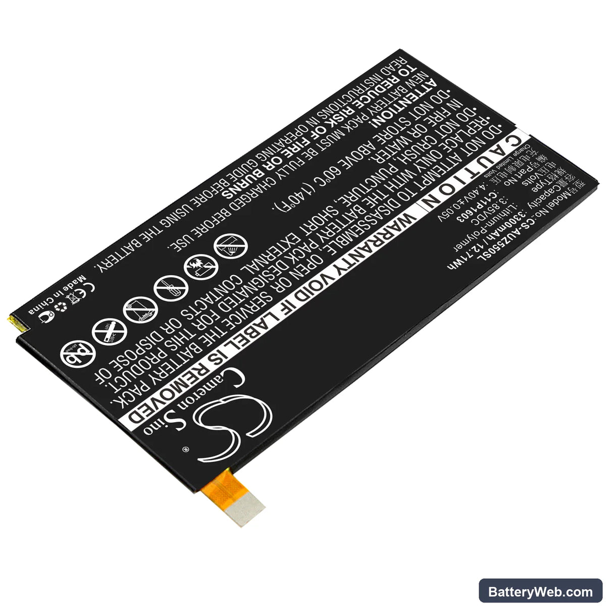 Asus ZenFone 3 Deluxe 5.5 Replacement Battery, 3.85V, 3300mAh, Li-Polymer 2