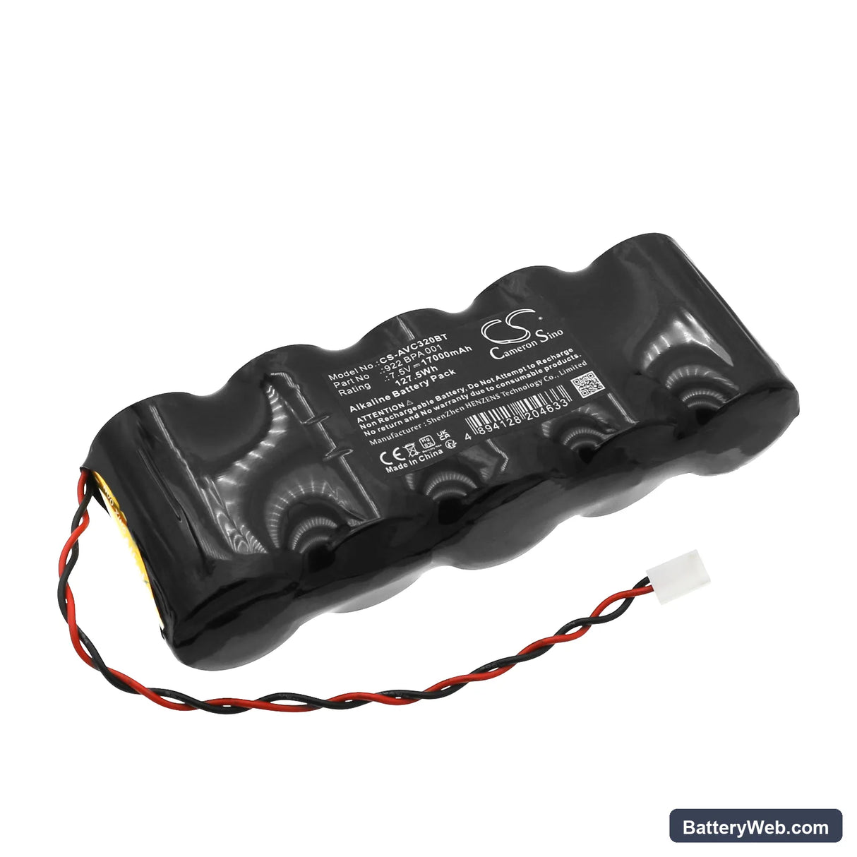Adetec Vocalys 700SRE801 Replacement Battery, 7.5V, 17000mAh, Alkaline 1