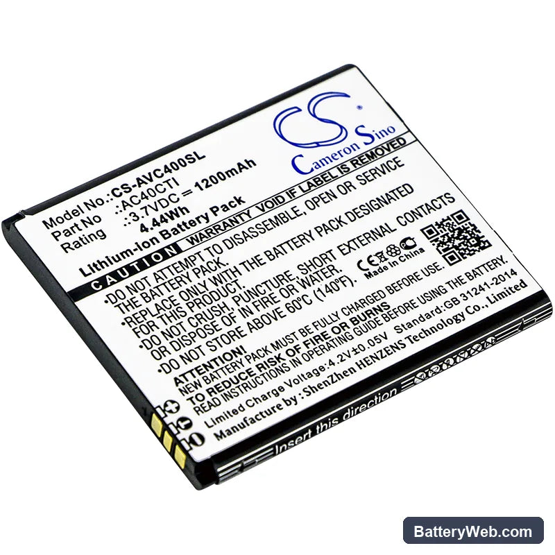 Archos 40C Titanium Replacement Battery, 3.7V, 1200mAh, Li-ion 1