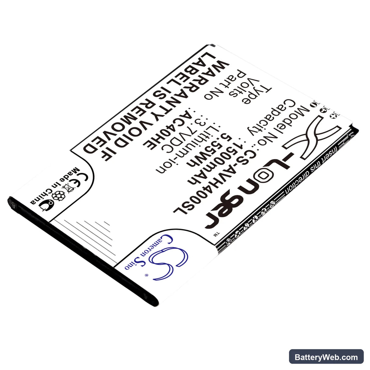Archos 40 Helium Replacement Battery, 3.7V, 1500mAh, Li-ion 2