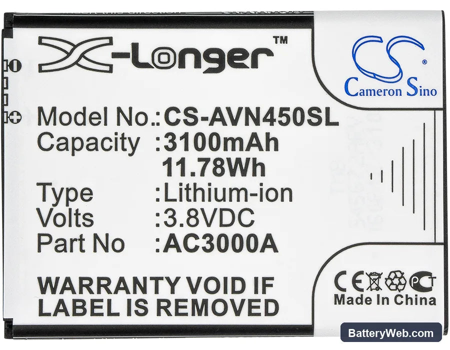Archos 45 Neon Replacement Battery, 3.8V, 3100mAh, Li-ion 5