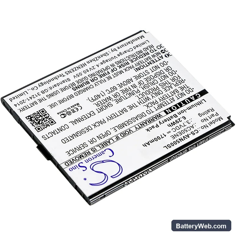 Archos 50e Neon Replacement Battery, 3.7V, 1700mAh, Li-ion 2