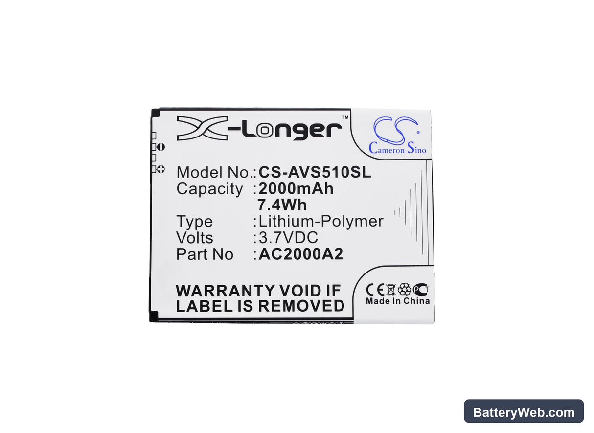 Archos 50c Oxygen Replacement Battery, 3.7V, 2000mAh, Li-Polymer 5