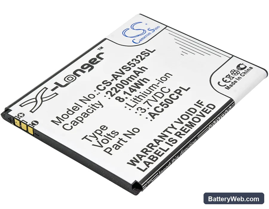 Archos 50c Platinum Replacement Battery, 3.7V, 2200mAh, Li-ion 1