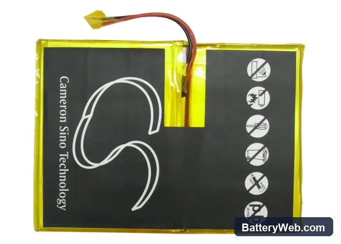 Archos 5 60GB Replacement Battery, 3.7V, 2600mAh, Li-Polymer 6