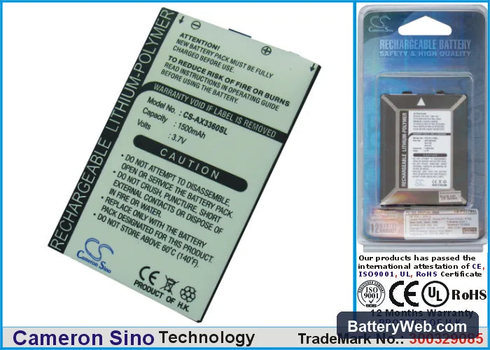 AnexTEX moboDA A3360 Replacement Battery, 3.7V, 1500mAh, Li-Polymer 1