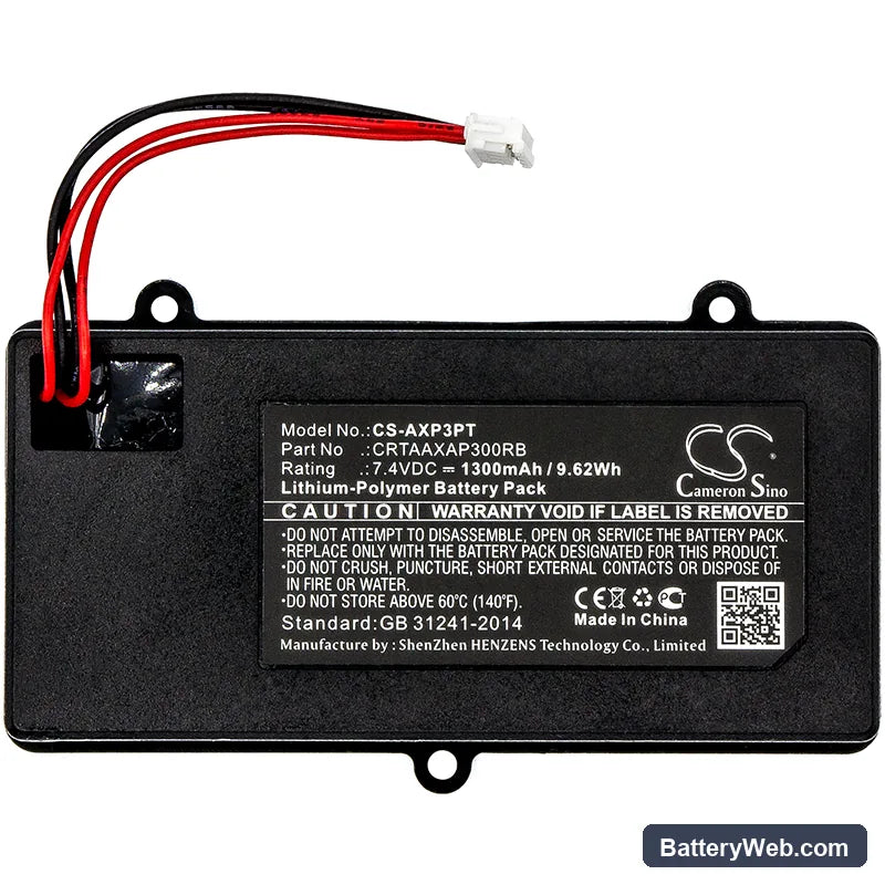 AAXA P300 Pico Projector Replacement Battery, 7.4V, 1300mAh, Li-Polymer 3
