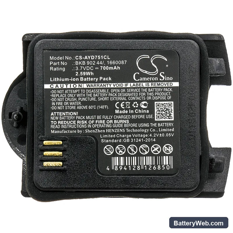 Ericsson DT412 V2 Replacement Battery, 3.7V, 700mAh, Li-ion 3