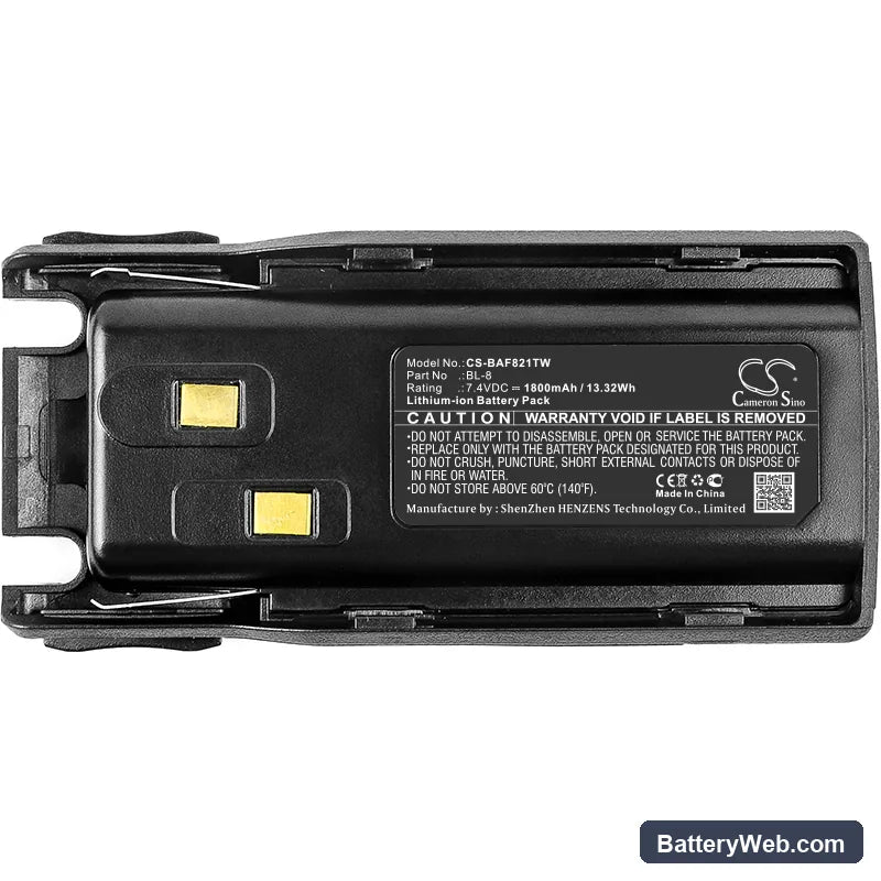 Baofeng UV-82 Replacement Battery, 7.4V, 1800mAh, Li-ion 5