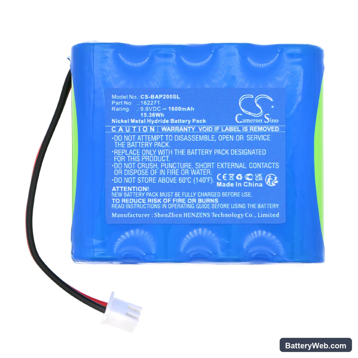 Beurer AP2 Replacement Battery, 9.6V, 1600mAh, Ni-MH 3