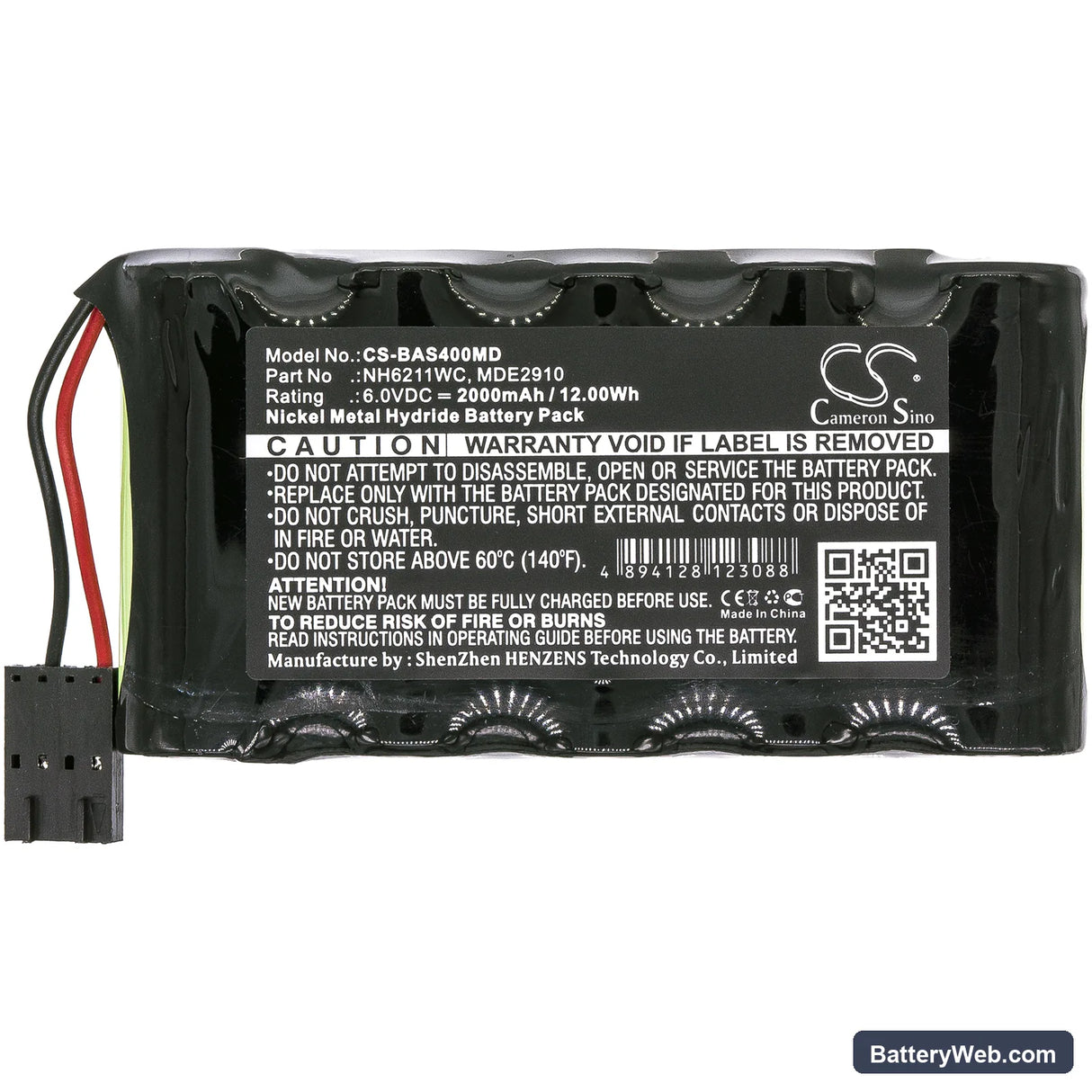 Baxter Healthcare AS40 Replacement Battery, 6V, 2000mAh, Ni-MH 3