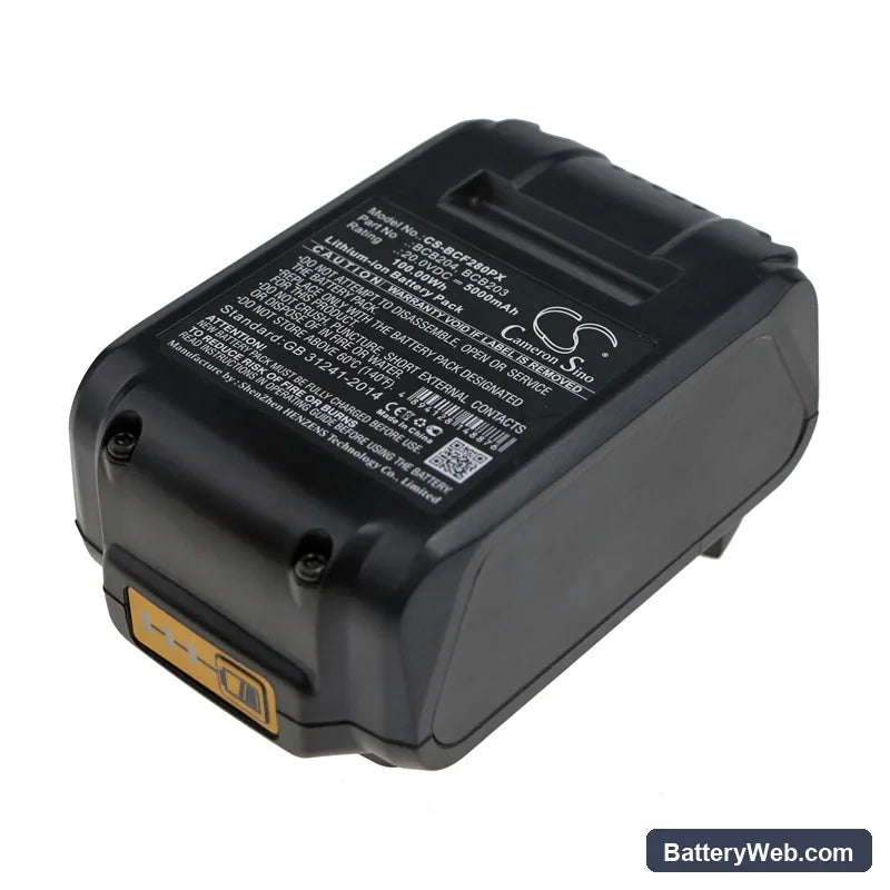 Bostitch BCF28WWB Replacement Battery, 20V, 5000mAh, Li-ion 3