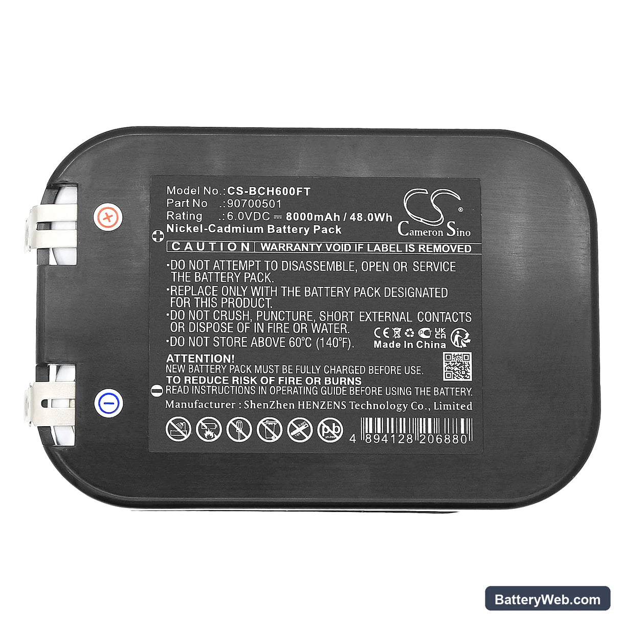 Bosch Eisemann Halo 6 Replacement Battery, 6V, 8000mAh, Ni-CD 3