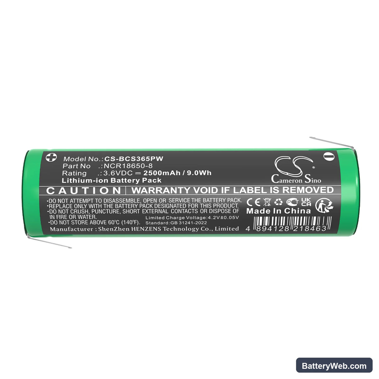 Black & Decker BDCS40G Type 1 Replacement Battery, 3.6V, 2500mAh, Li-ion 4