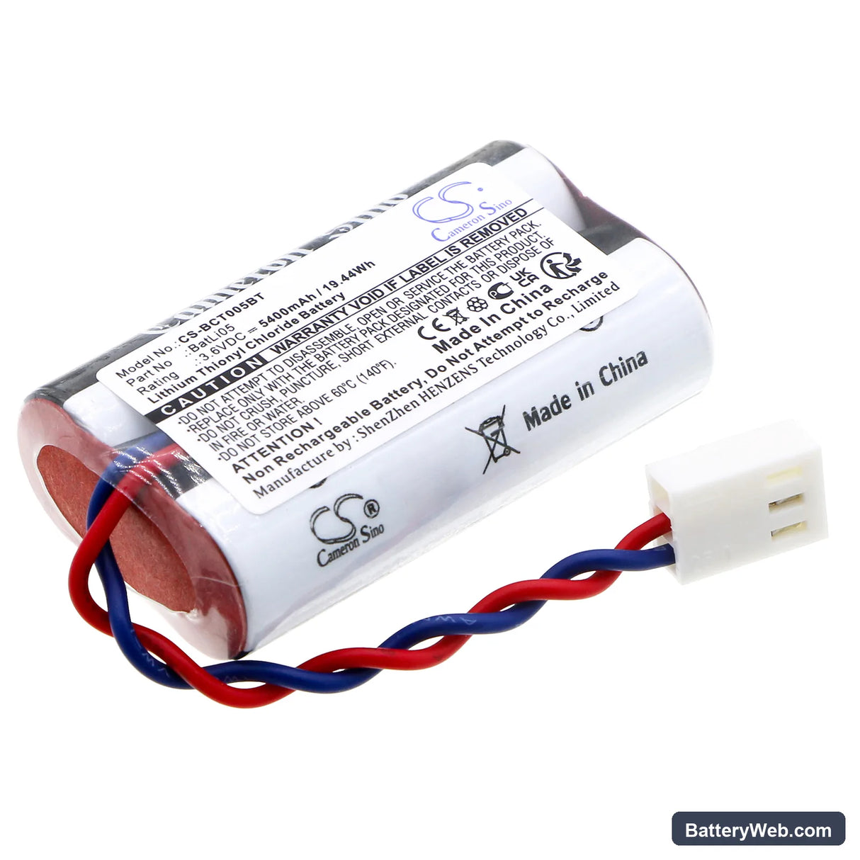 Daitem Motion detectors DP8111X Replacement Battery, 3.6V, 5400mAh, Li-SOCl2 1