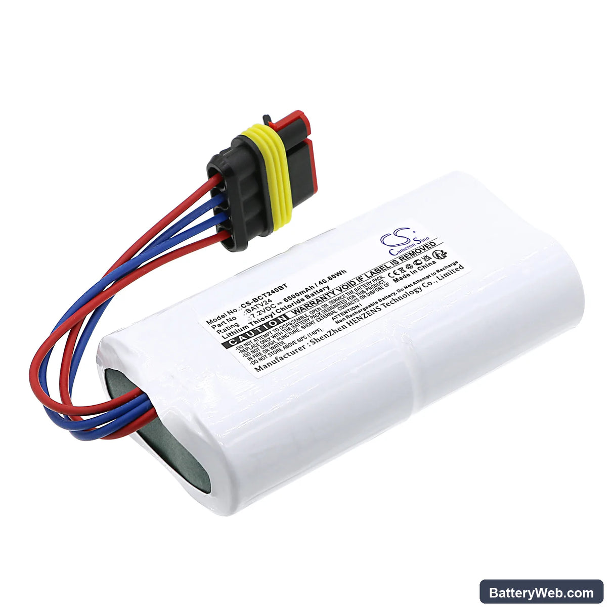 Daitem DC408 Replacement Battery, 7.2V, 6500mAh, Li-SOCl2 1