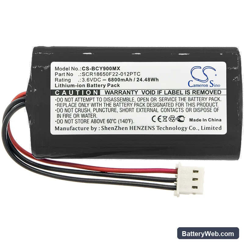 Bionet Oximete OXY9 Wave Replacement Battery, 3.6V, 6800mAh, Li-ion 3