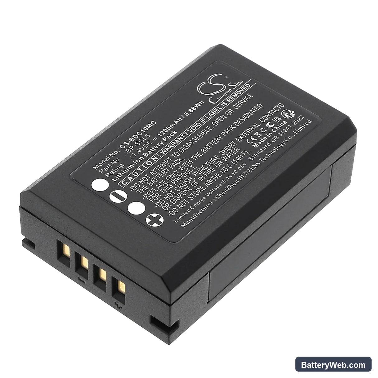 Leica M10 Replacement Battery, 7.4V, 1200mAh, Li-ion 1