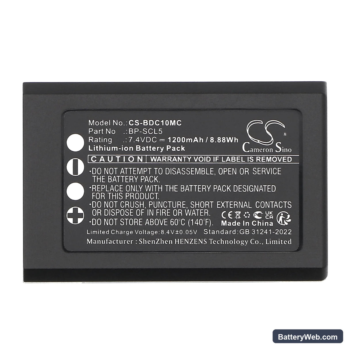 Leica M10 Replacement Battery, 7.4V, 1200mAh, Li-ion 5
