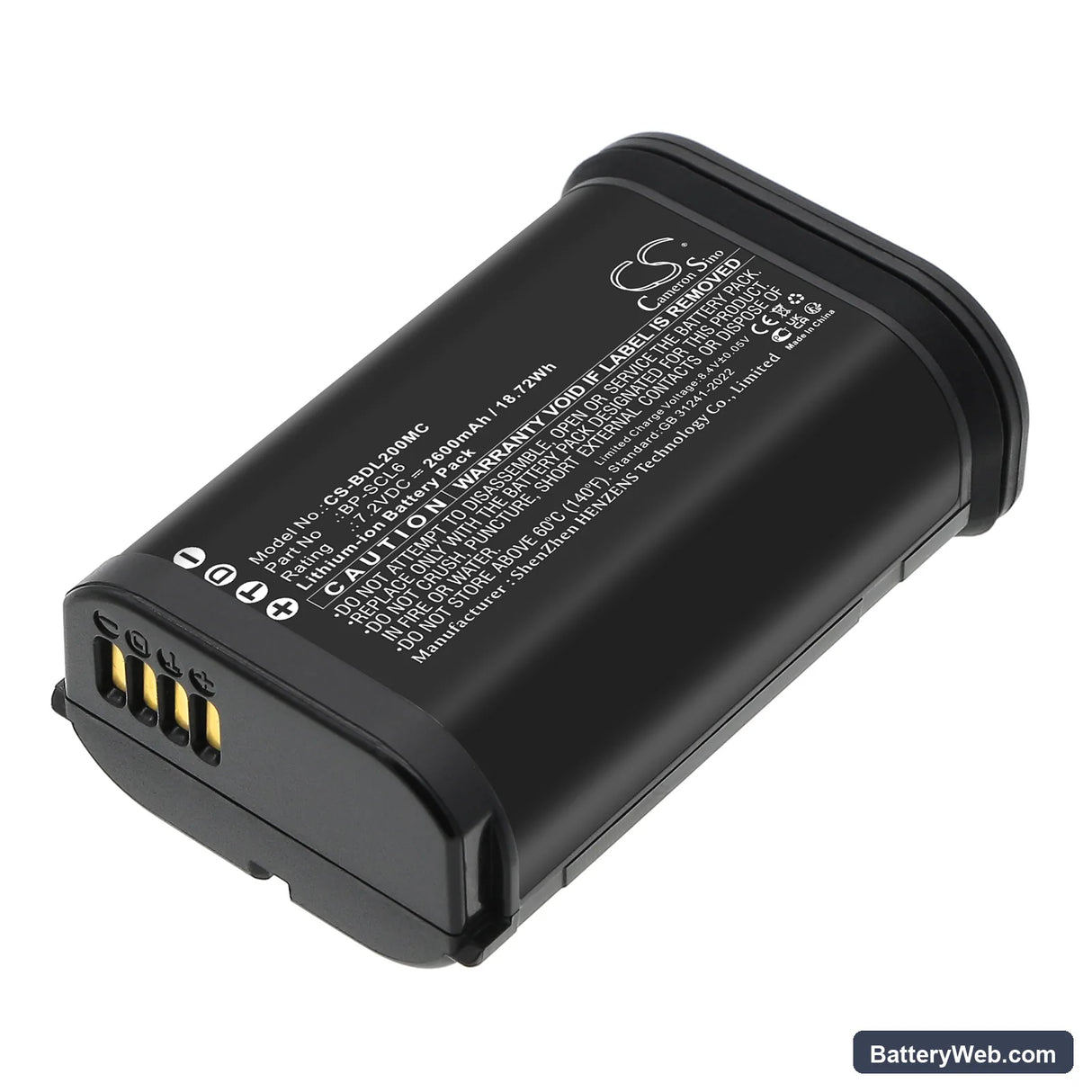 Leica Q2 Replacement Battery, 7.2V, 2600mAh, Li-ion 1