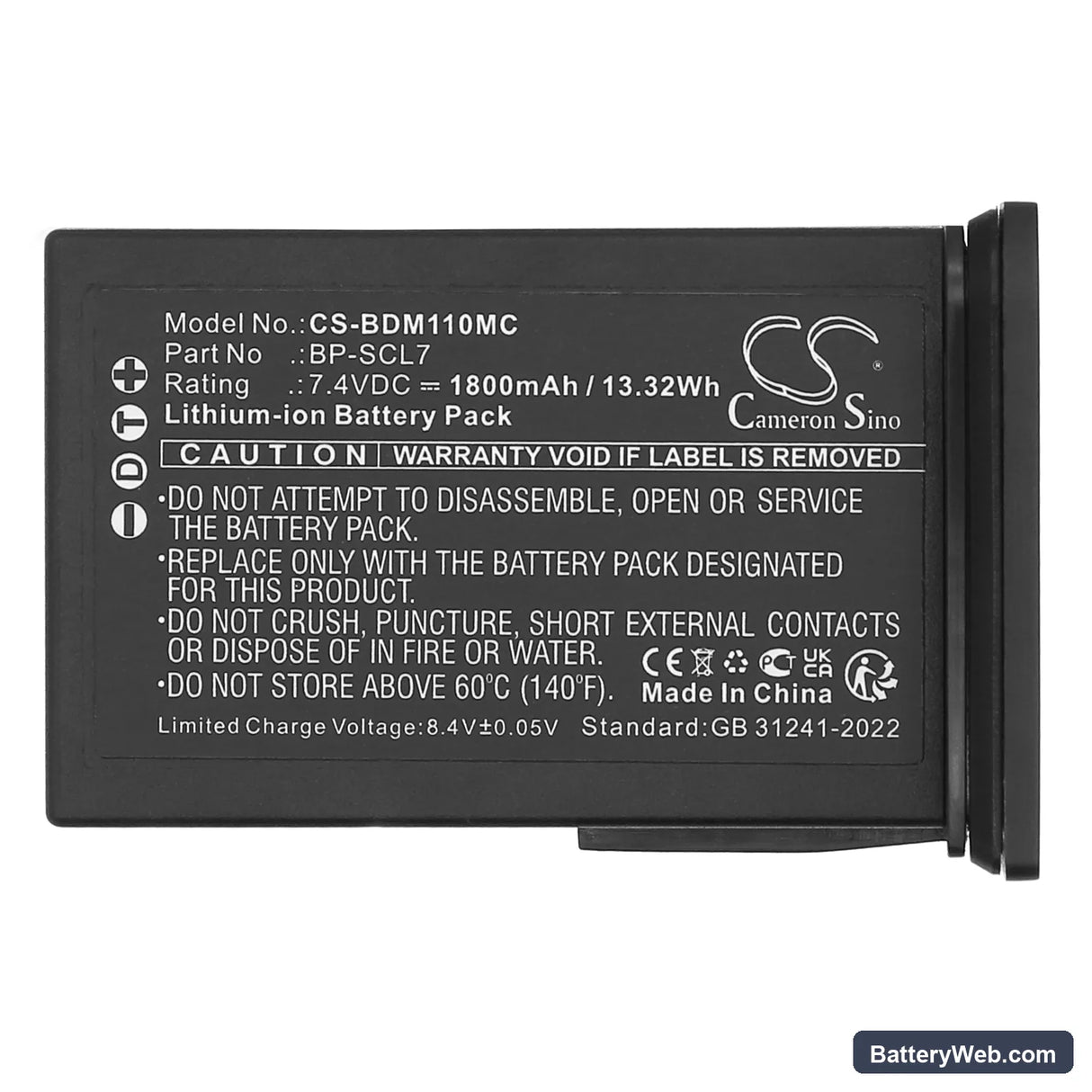 Leica M11 Replacement Battery, 7.4V, 1800mAh, Li-ion 5