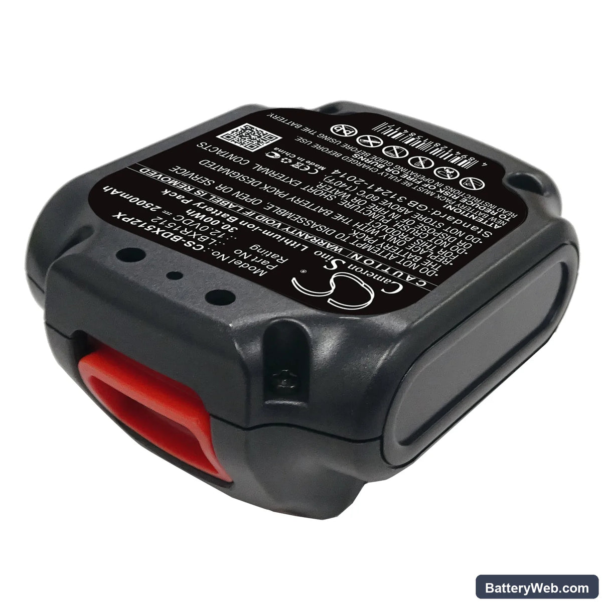 Black & Decker BDCDD12 Replacement Battery, 12V, 2500mAh, Li-ion 4