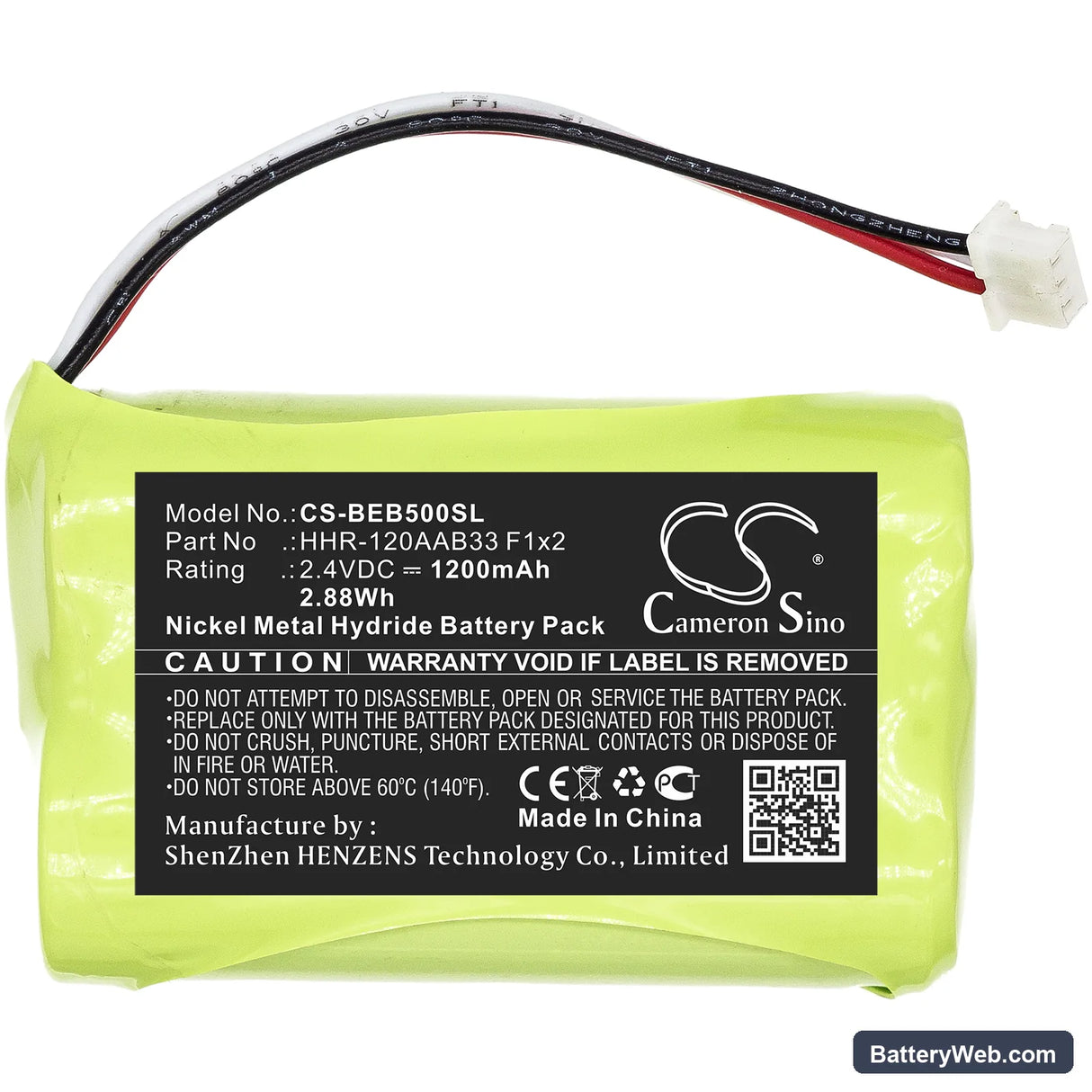 Bang & Olufsen Beo5 Replacement Battery, 2.4V, 1200mAh, Ni-MH 3