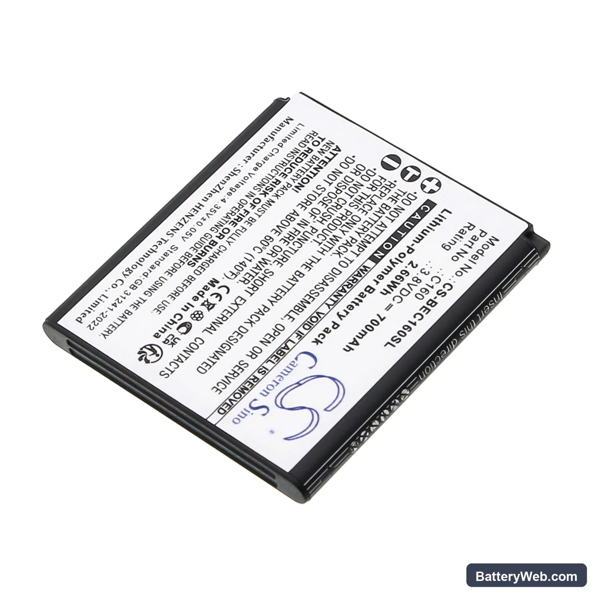 Bea-fon C160 Replacement Battery, 3.8V, 700mAh, Li-Polymer 2
