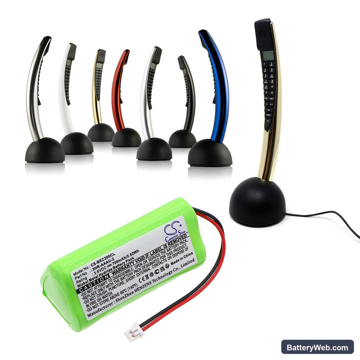Bang & Olufsen Beocom 2 Replacement Battery, 3.6V, 700mAh, Ni-MH 6