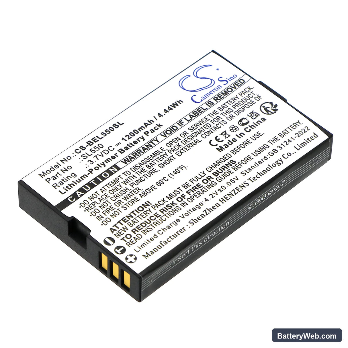 Bea-fon AL550 Replacement Battery, 3.7V, 1200mAh, Li-Polymer 1