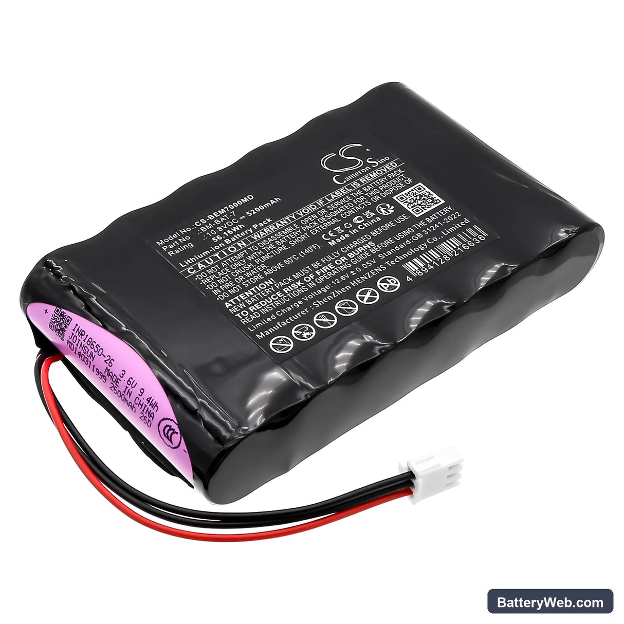 Bionet BM7 Vet Elite Replacement Battery, 10.8V, 5200mAh, Li-ion 1