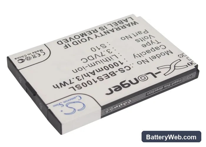 Bea-fon S10 Replacement Battery, 3.7V, 1000mAh, Li-ion 2