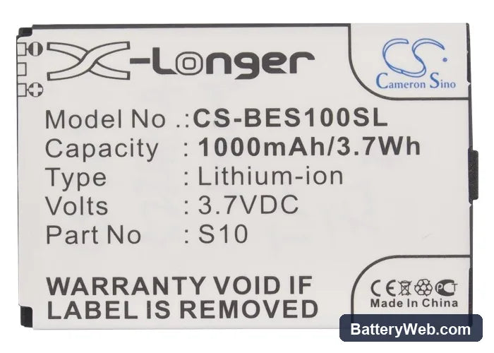 Bea-fon S10 Replacement Battery, 3.7V, 1000mAh, Li-ion 5