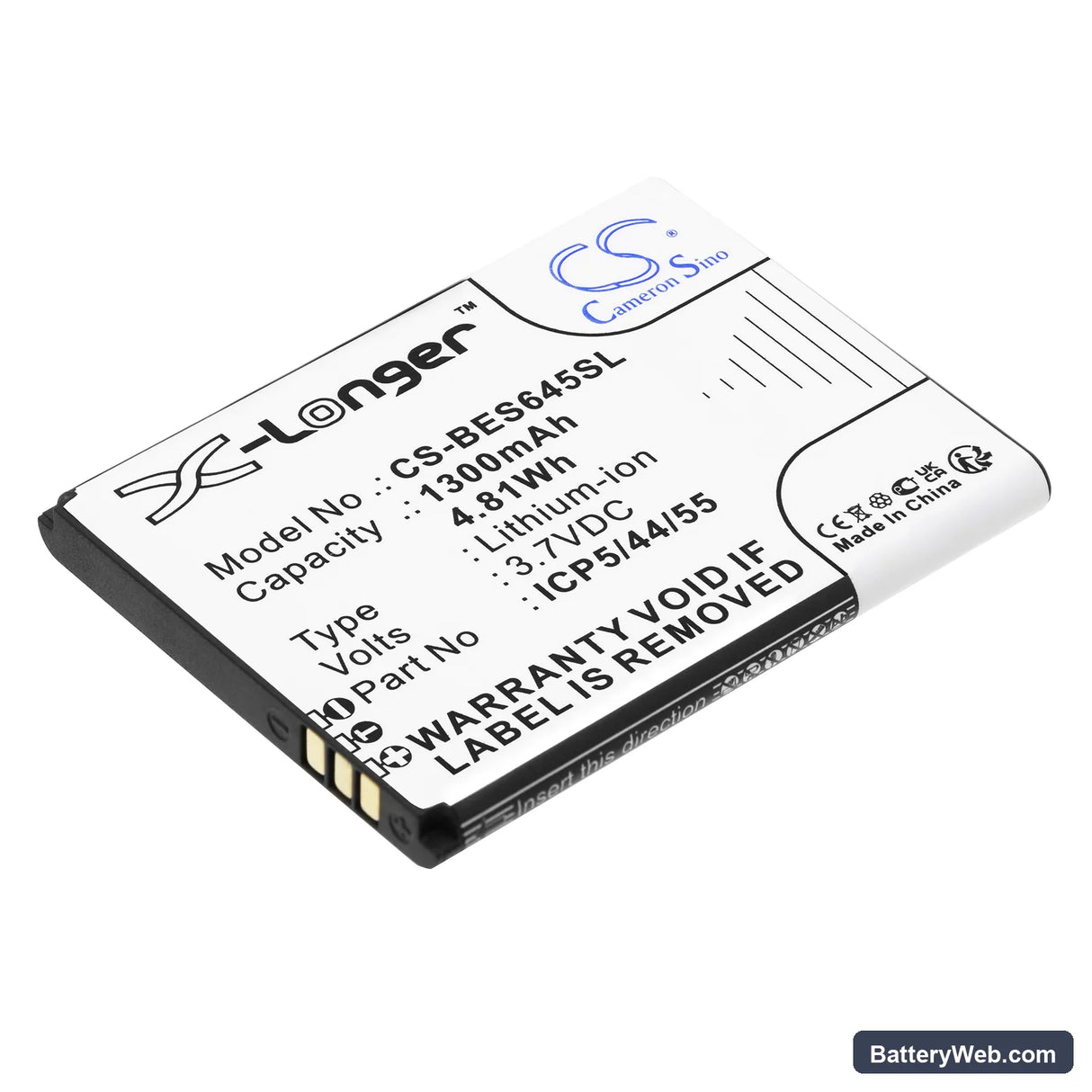 Bea-fon SL645 Replacement Battery, 3.7V, 1300mAh, Li-ion 1