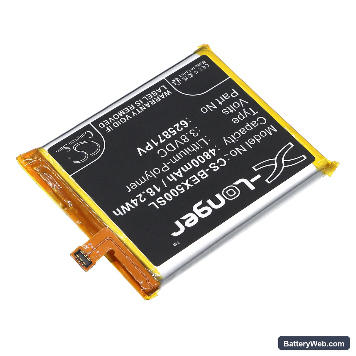 Bea-fon X5 Replacement Battery, 3.8V, 4800mAh, Li-Polymer 2