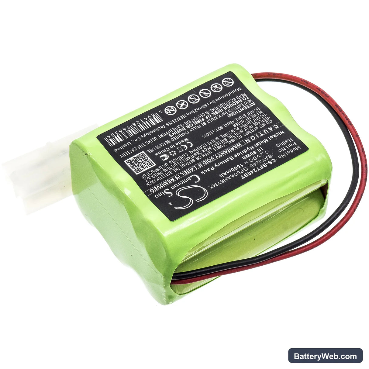 Burley Gas Fire Replacement Battery, 7.2V, 1500mAh, Ni-MH 2