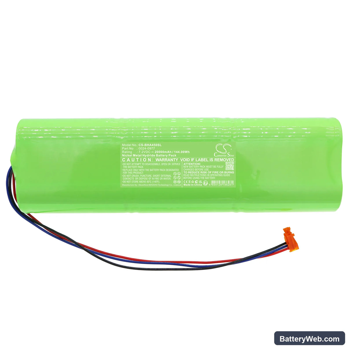 Bacharach ECA 450 Analyzers Replacement Battery, 7.2V, 20000mAh, Ni-MH 3