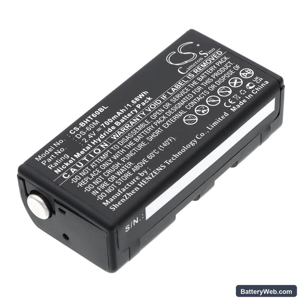 Denso BHT-6000 Replacement Battery, 2.4V, 700mAh, Ni-MH 1