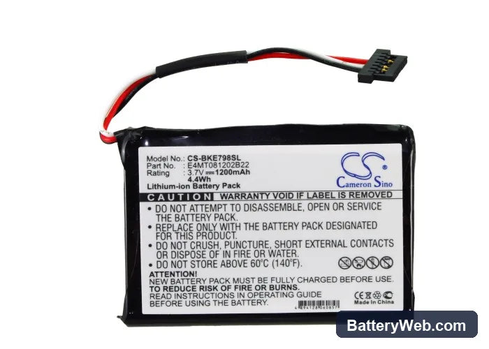 Becker Traffic Assist Highspeed II 7988 Replacement Battery, 3.7V, 1200mAh, Li-ion 5