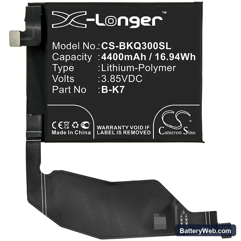 Vivo iQOO 3 Replacement Battery, 3.85V, 4400mAh, Li-Polymer 3