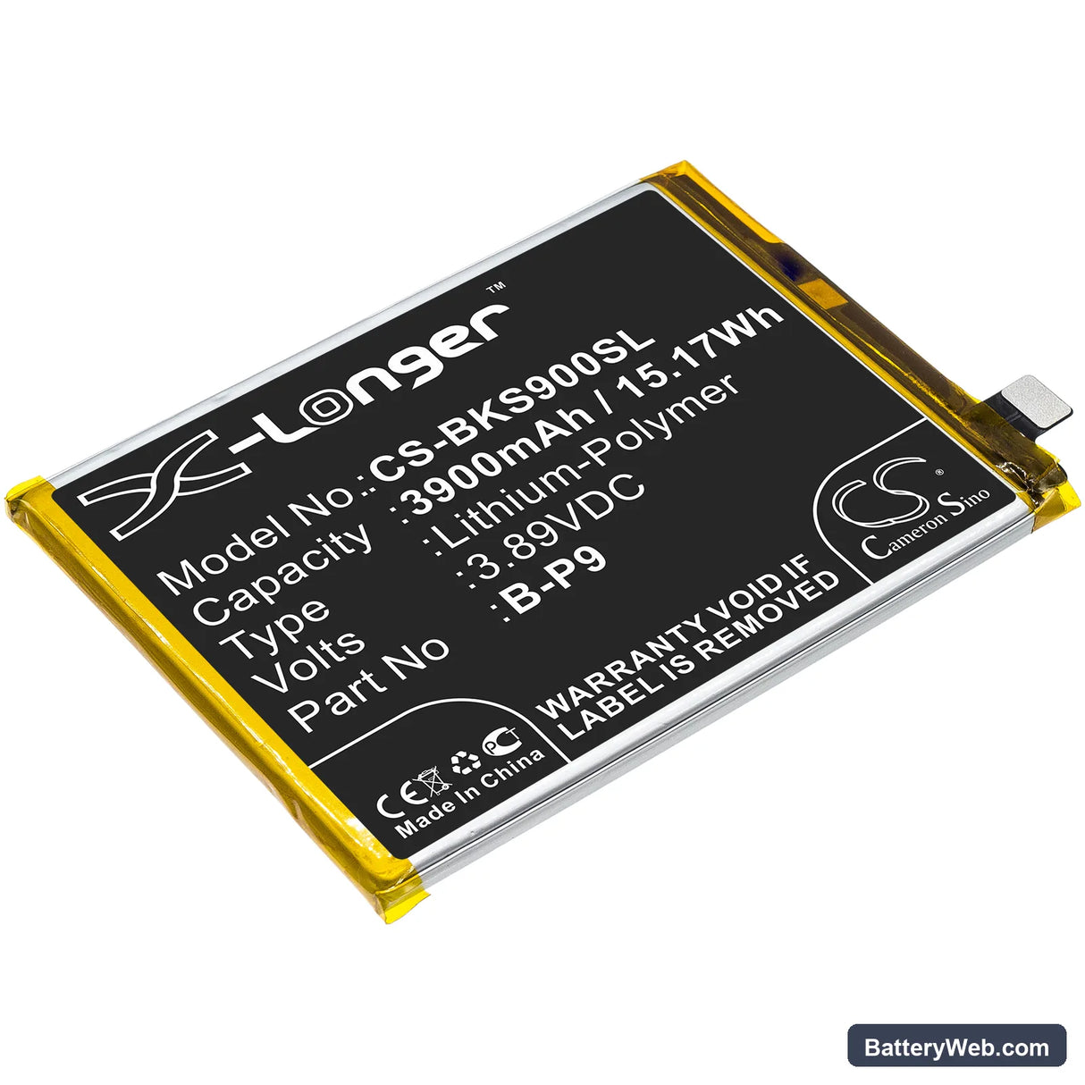 Vivo S9 Replacement Battery, 3.89V, 3900mAh, Li-Polymer 1