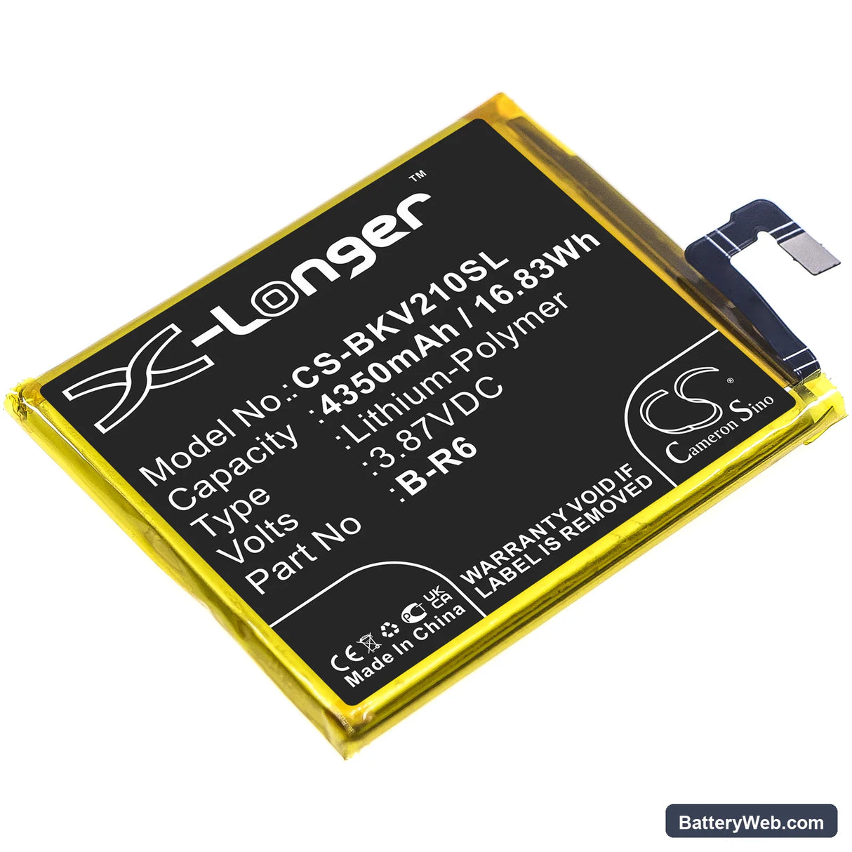 Vivo X70 Pro Replacement Battery, 3.87V, 4350mAh, Li-Polymer 1
