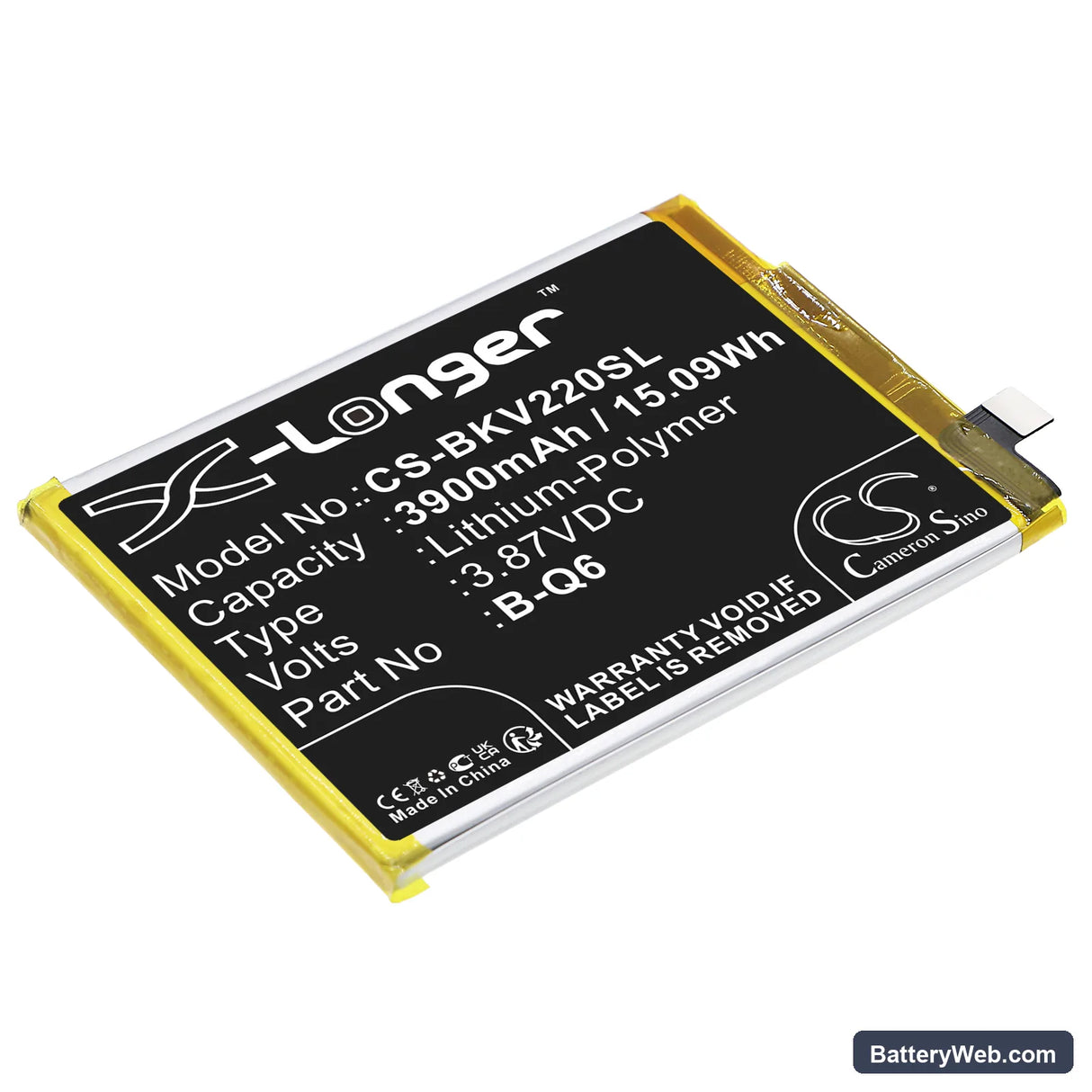 Vivo V21e Replacement Battery, 3.87V, 3900mAh, Li-Polymer 1