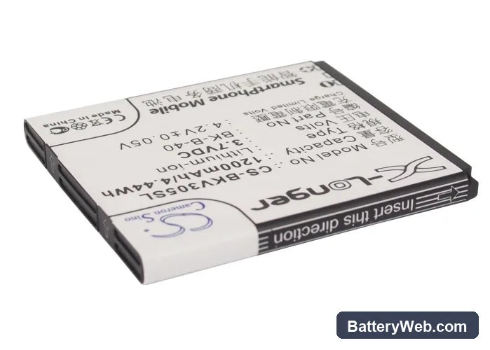 BBK VIVO E1 Replacement Battery, 3.7V, 1200mAh, Li-ion 2