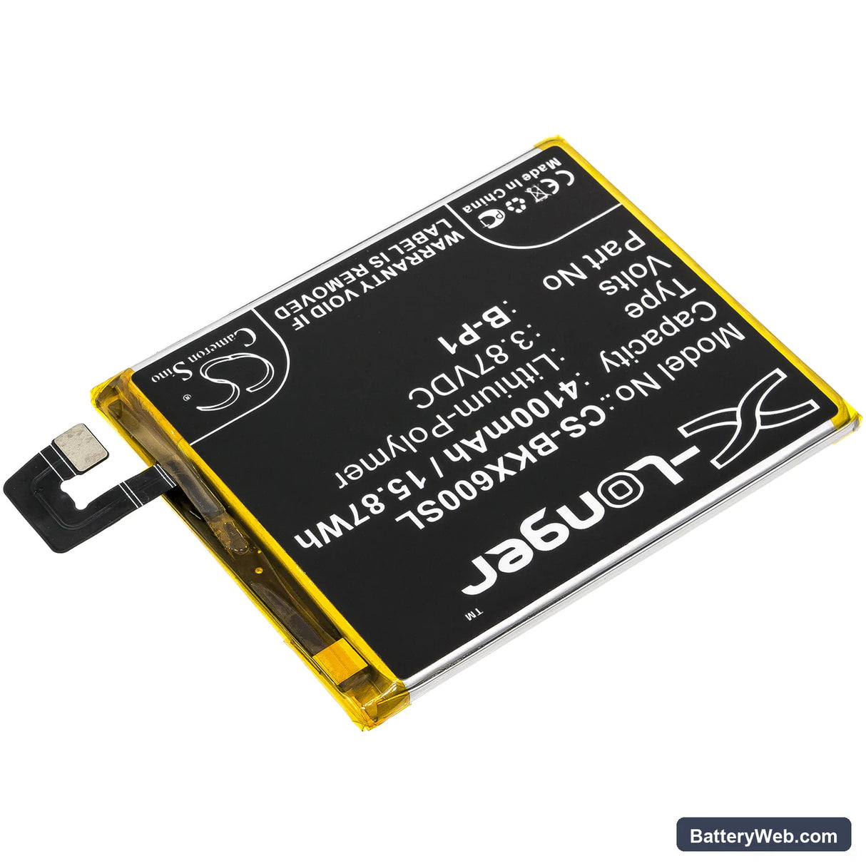 Vivo X60 Pro Replacement Battery, 3.87V, 4100mAh, Li-Polymer 2