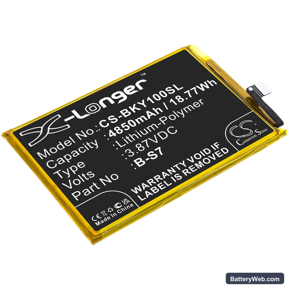 Vivo Y01 Replacement Battery, 3.87V, 4850mAh, Li-Polymer 1