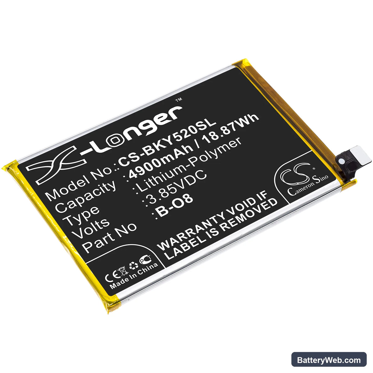 Vivo Y52s Replacement Battery, 3.85V, 4900mAh, Li-Polymer 1