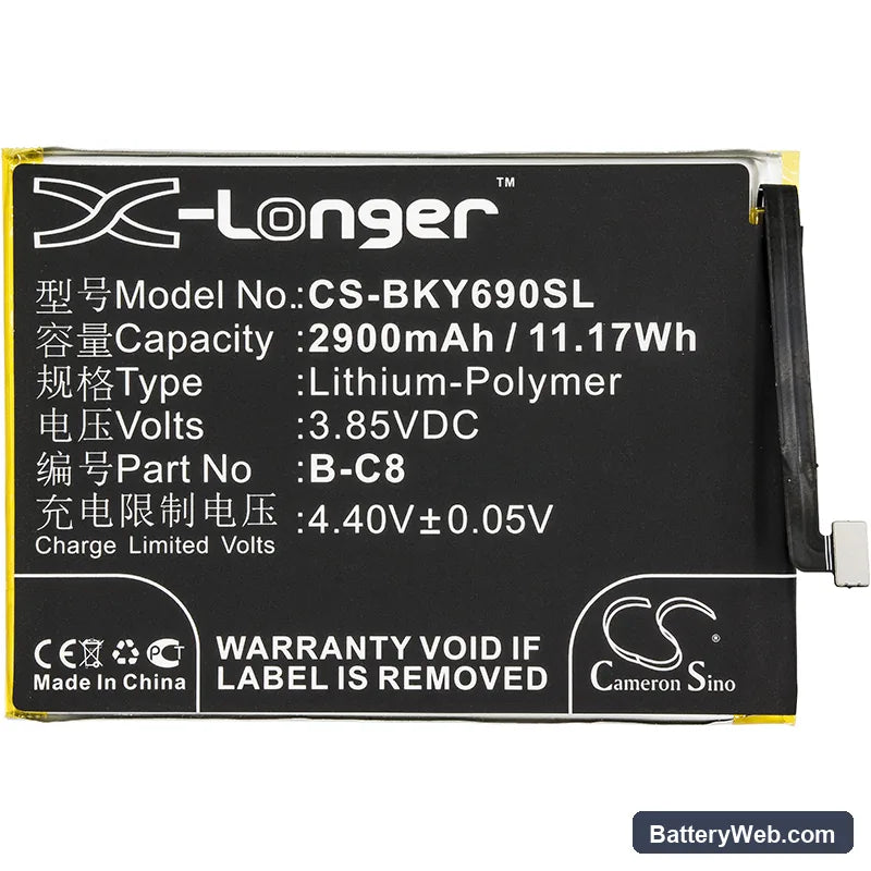 Vivo Y69 Replacement Battery, 3.85V, 2900mAh, Li-Polymer 3