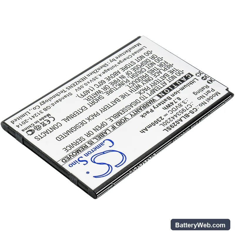 BLU Studio J5 Replacement Battery, 3.8V, 2300mAh, Li-ion 2