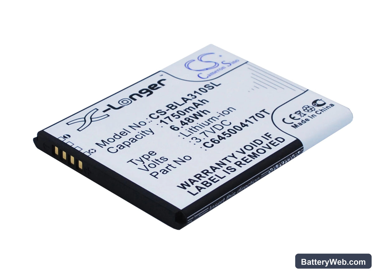 BLU Advance 4.5 Replacement Battery, 3.7V, 1750mAh, Li-ion 1
